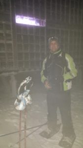 Petr Hochman u poštovny na Sněžce